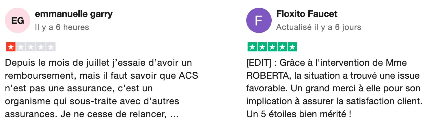 avis-truspilot-acs-assurance- Avis ACS assurance voyage sur Truspilot
